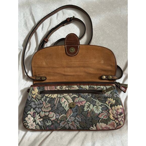 EUC Patricia Nash Verdura Bosque Tapestry Crossbody Clutch Leather Floral Purse - Picture 5 of 14